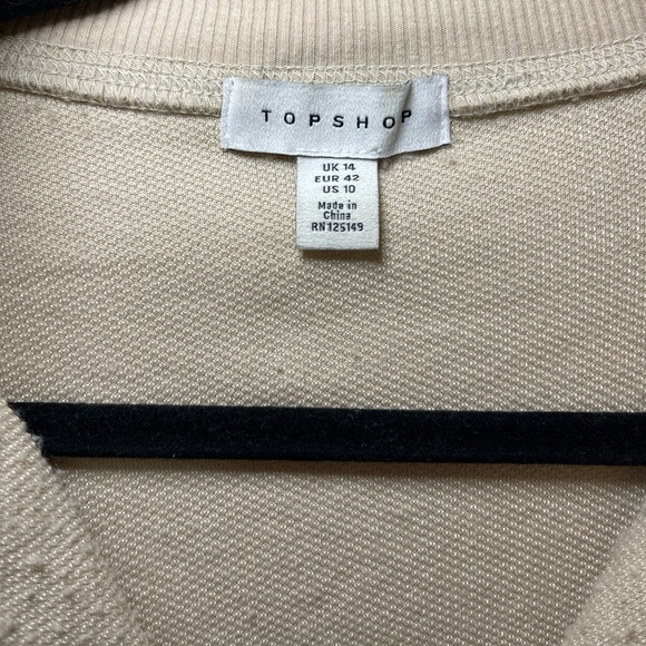 Topshop Women’s Tan 1/4 zip boucle sherpa loungewear sweatshirt in size US 10 - Picture 5 of 7